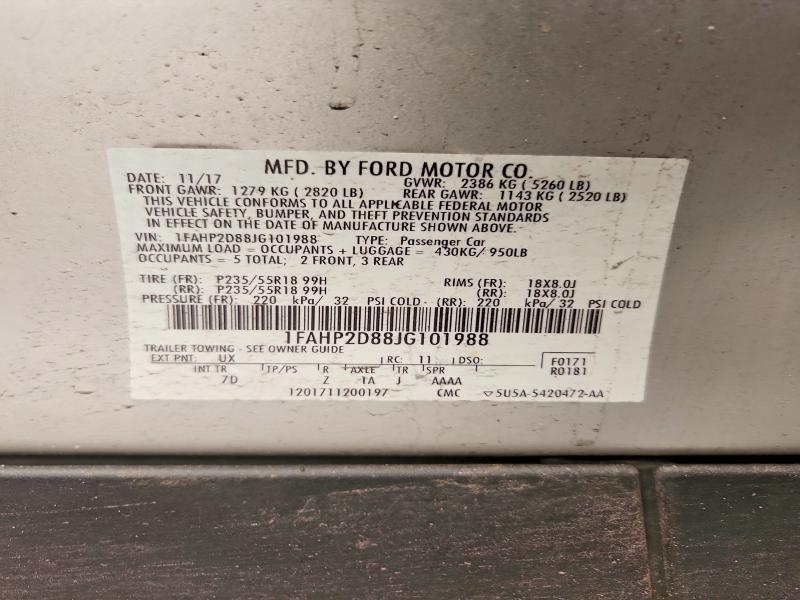 Aukcja sprzedaży 2018 Ford Taurus, vin: 1FAHP2D88JG101988, numer aukcji: 60930136