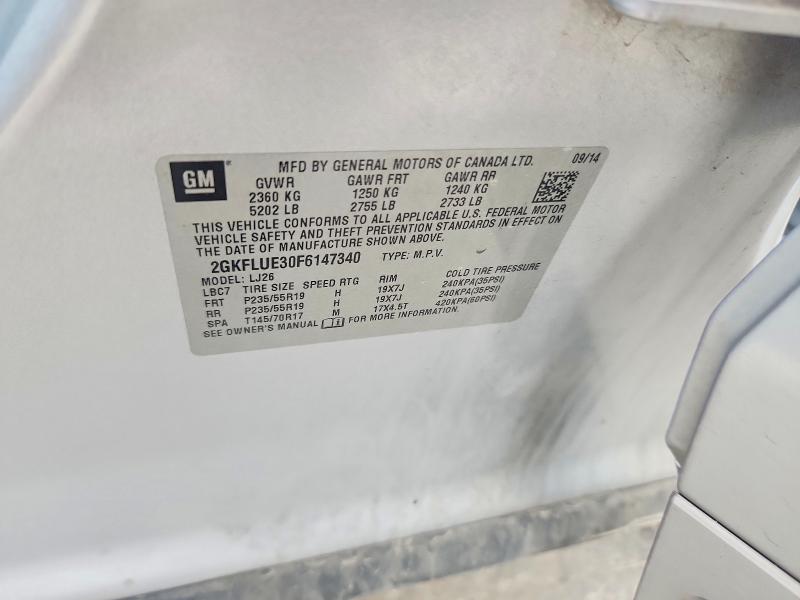 Продаж на аукціоні авто 2015 Gmc Terrain, vin: 2GKFLUE30F6147340, номер лоту: 61557526