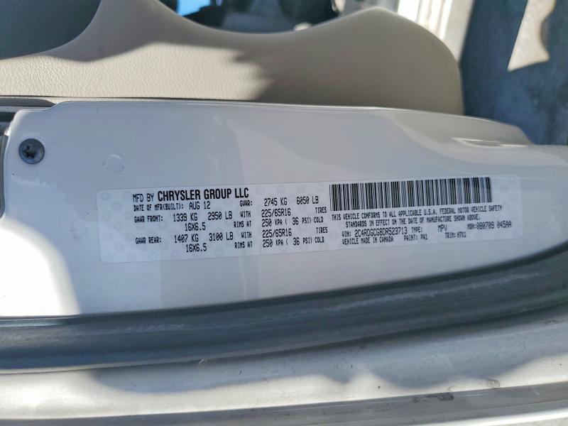 Aukcja sprzedaży 2013 Dodge Grand Caravan, vin: 2C4RDGCG8DR523713, numer aukcji: 60322556
