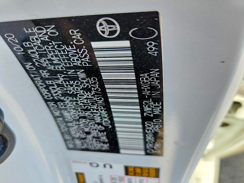 2021 Toyota Prius Prime მანქანა იყიდება აუქციონზე, vin: JTDKAMFP1M3173435, აუქციონის ნომერი: 59834096