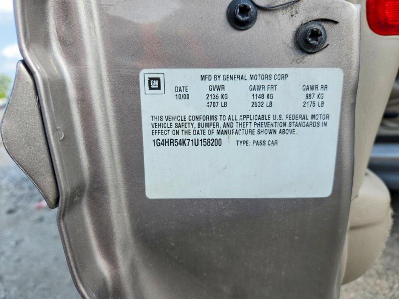 2001 Buick Lesabre მანქანა იყიდება აუქციონზე, vin: 1G4HR54K71U158200, აუქციონის ნომერი: 60491186