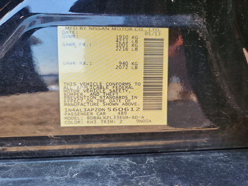 Aukcja sprzedaży 2013 Nissan Altima, vin: 1N4AL3AP2DN560612, numer aukcji: 60798816