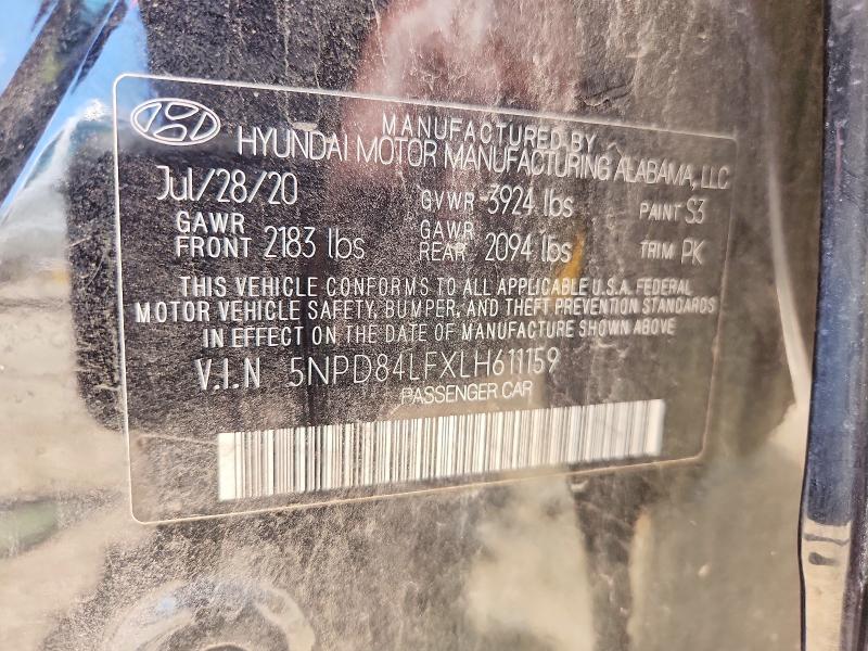 2020 Hyundai Elantra მანქანა იყიდება აუქციონზე, vin: 5NPD84LFXLH611159, აუქციონის ნომერი: 59618806