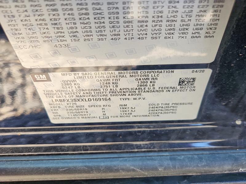 Продажа на аукционе авто 2020 Buick Envision, vin: LRBFX3SXXLD169164, номер лота: 61350056
