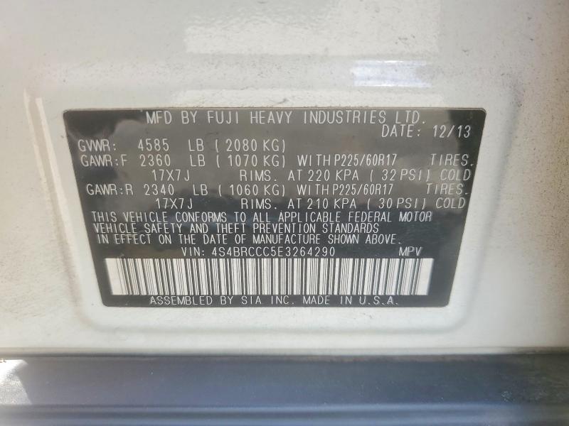 Продажа на аукционе авто 2014 Subaru Outback, vin: 4S4BRCCC5E3264290, номер лота: 60904786