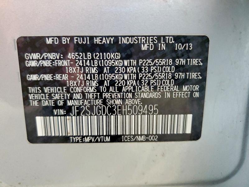 Продажа на аукционе авто 2014 Subaru Forester, vin: JF2SJGDC3EH509495, номер лота: 61136876