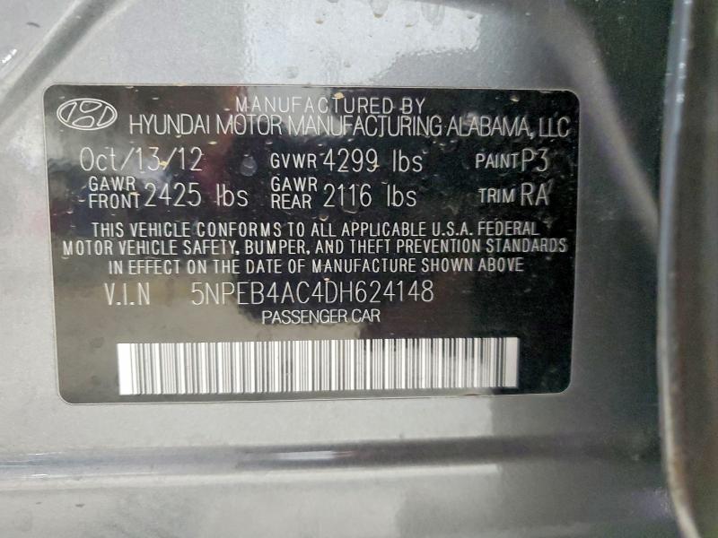 Продажа на аукционе авто 2013 Hyundai Sonata, vin: 5NPEB4AC4DH624148, номер лота: 61391906
