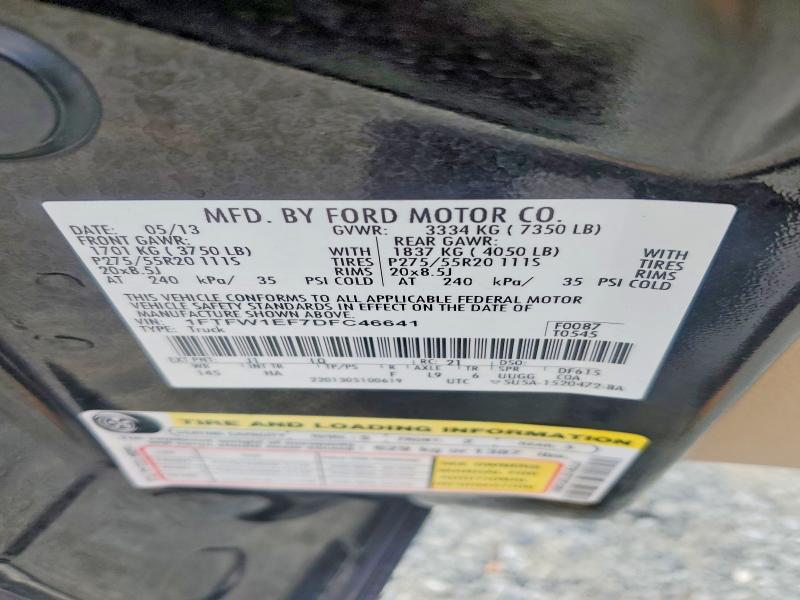 Продаж на аукціоні авто 2013 Ford F150, vin: 1FTFW1EF7DFC46641, номер лоту: 61787806
