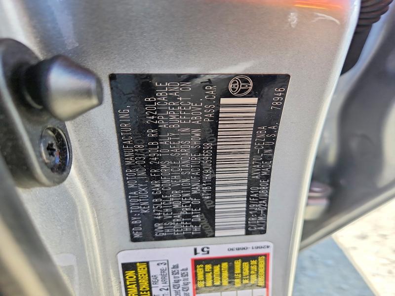 2018 Toyota Camry მანქანა იყიდება აუქციონზე, vin: 4T1B11HK9JU596698, აუქციონის ნომერი: 60240206