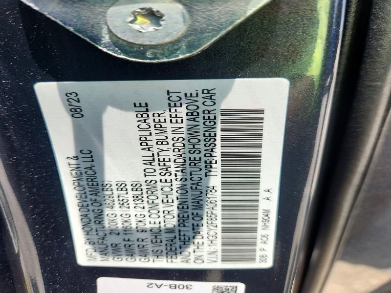 Aukcja sprzedaży 2023 Honda Accord, vin: 1HGCY2F85PA061784, numer aukcji: 85448715