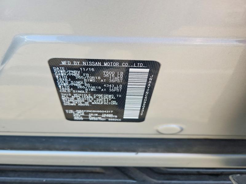 Aukcja sprzedaży 2017 Nissan Armada, vin: JN8AY2NC6H9504317, numer aukcji: 61376226