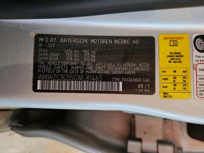 Продажа на аукционе авто 2012 Mini Cooper, vin: WMWZC3C55CWL81463, номер лота: 85617965