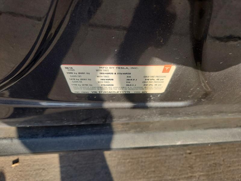Продажа на аукционе авто 2018 Tesla Model X, vin: 5YJXCAE25JF117775, номер лота: 60075626