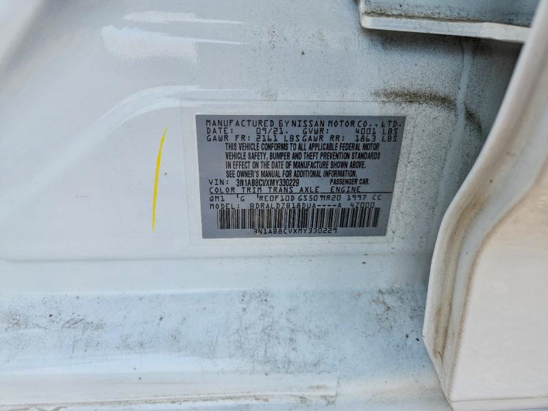 63013306 :رقم المزاد ، 3N1AB8CVXMY330229 vin ، 2021 Nissan Sentra مزاد بيع
