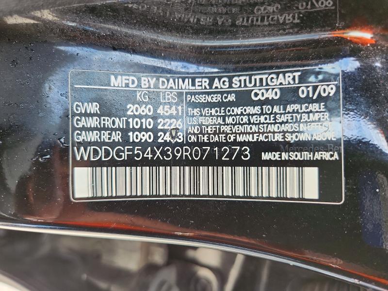 60939196 :رقم المزاد ، WDDGF54X39R071273 vin ، 2009 Mercedes-benz C مزاد بيع
