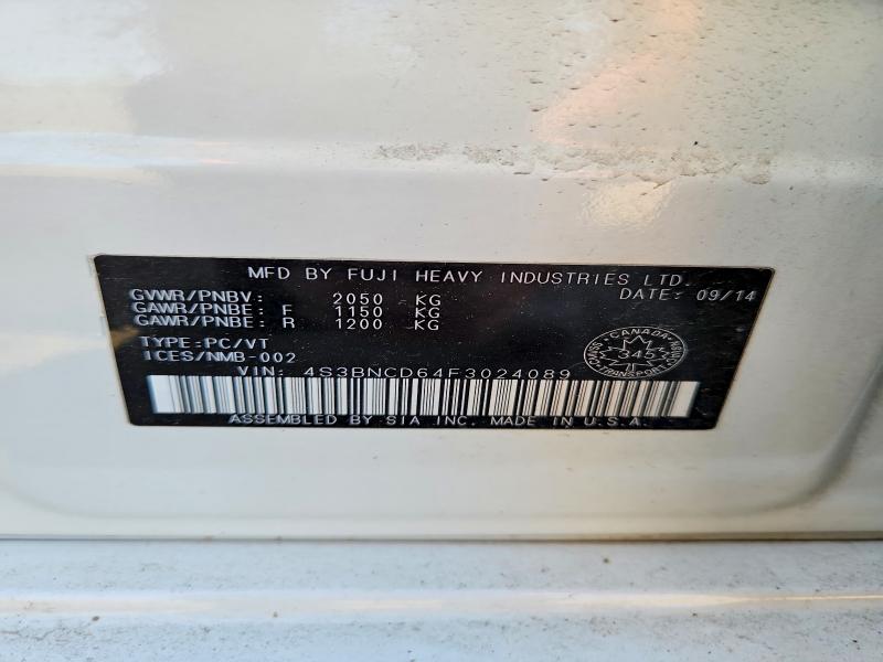 Aukcja sprzedaży 2015 Subaru Legacy, vin: 4S3BNCD64F3024089, numer aukcji: 61124136