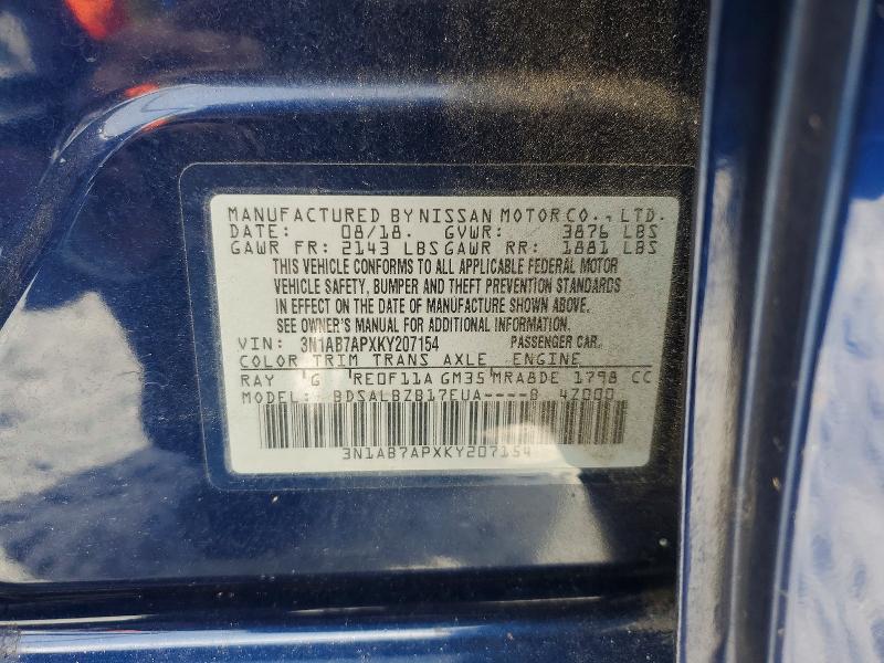 Aukcja sprzedaży 2019 Nissan Sentra, vin: 3N1AB7APXKY207154, numer aukcji: 61887526