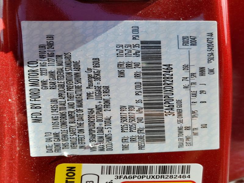 Продаж на аукціоні авто 2013 Ford Fusion, vin: 3FA6P0PUXDR282464, номер лоту: 85994385
