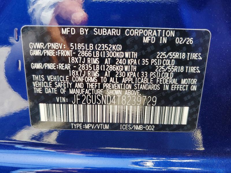 Продажа на аукционе авто 2026 Subaru Crosstrek, vin: JF2GUSND4T8239729, номер лота: 63168706