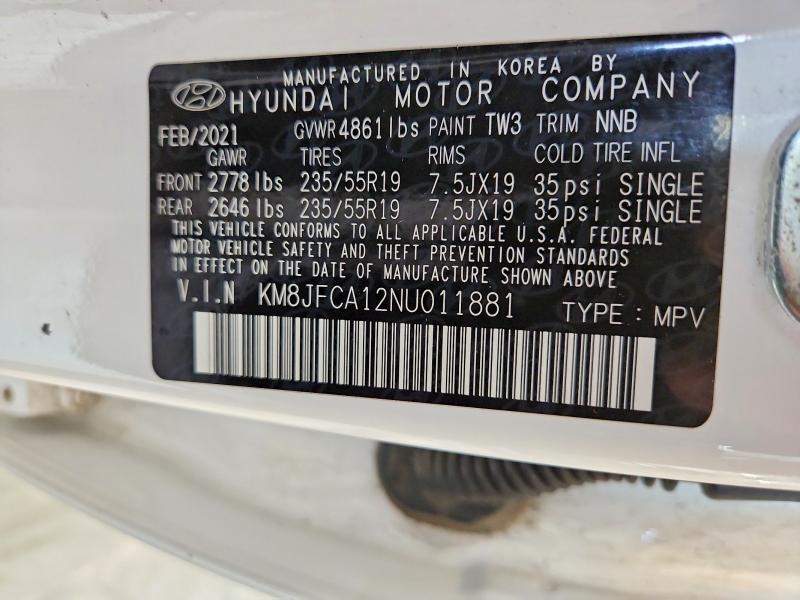 Продаж на аукціоні авто 2022 Hyundai Tucson, vin: KM8JFCA12NU011881, номер лоту: 59711376