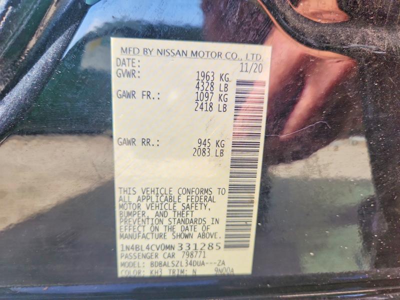 Aukcja sprzedaży 2021 Nissan Altima, vin: 1N4BL4CV0MN331285, numer aukcji: 62147066