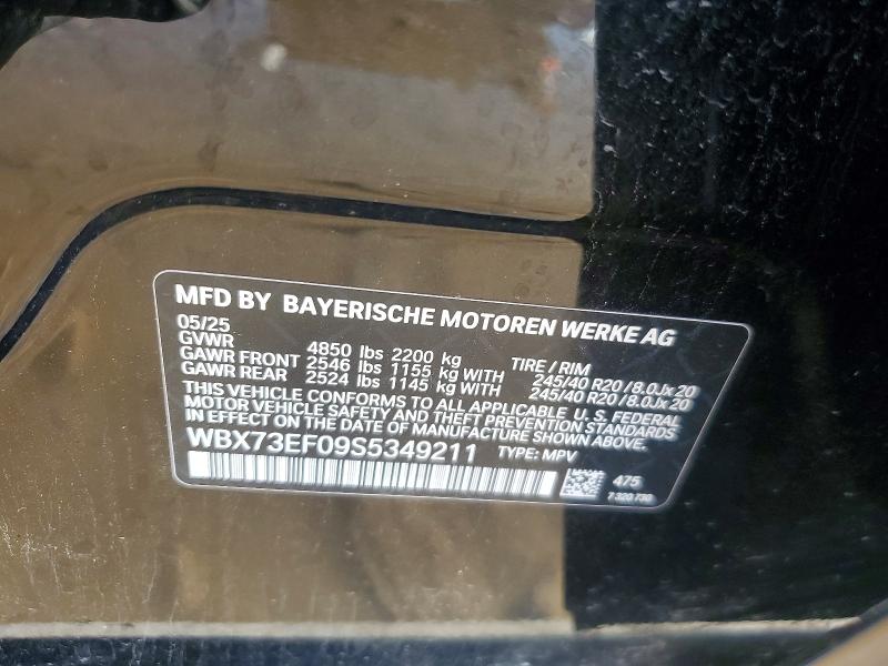 2025 Bmw X1 მანქანა იყიდება აუქციონზე, vin: WBX73EF09S5349211, აუქციონის ნომერი: 61888606