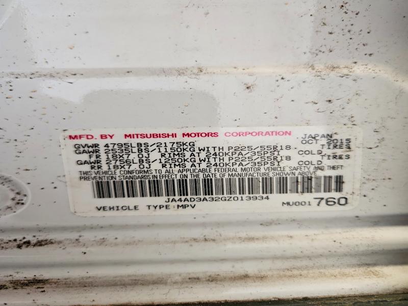 63172256 :رقم المزاد ، JA4AD3A32GZ013934 vin ، 2016 Mitsubishi Outlander مزاد بيع
