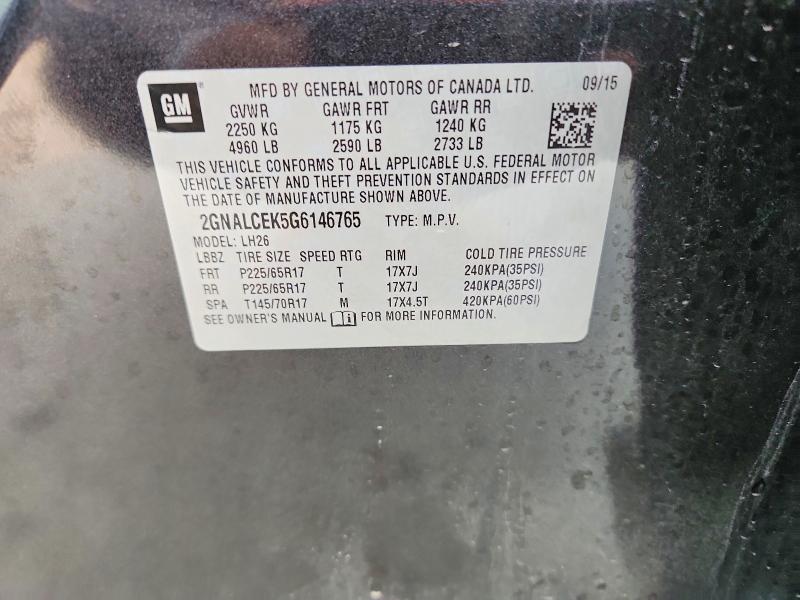 Продажа на аукционе авто 2016 Chevrolet Equinox, vin: 2GNALCEK5G6146765, номер лота: 62952526