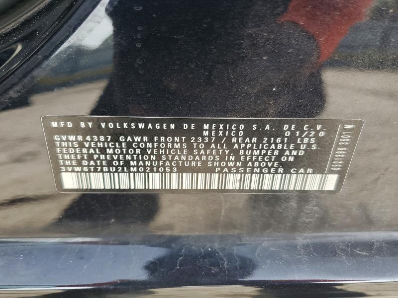 63212356 :رقم المزاد ، 3VW6T7BU2LM021053 vin ، 2020 Volkswagen Jetta مزاد بيع