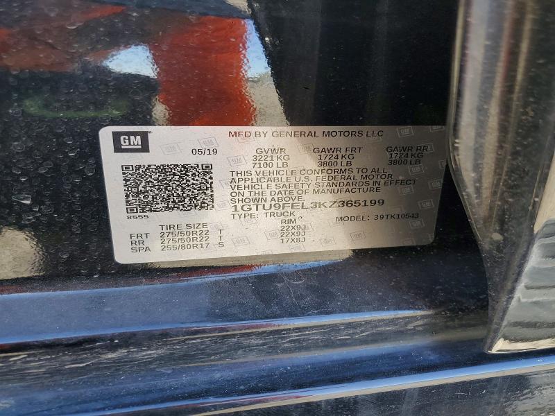 Продаж на аукціоні авто 2019 Gmc Sierra, vin: 1GTU9FEL3KZ365199, номер лоту: 60520766