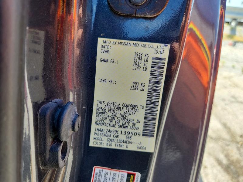 Aukcja sprzedaży 2009 Nissan Altima, vin: 1N4AL24E99C139509, numer aukcji: 58956166