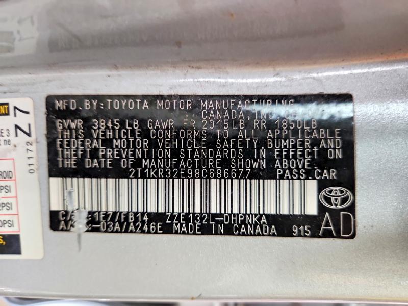 Aukcja sprzedaży 2008 Toyota Corolla Matrix, vin: 2T1KR32E98C686677, numer aukcji: 60183286