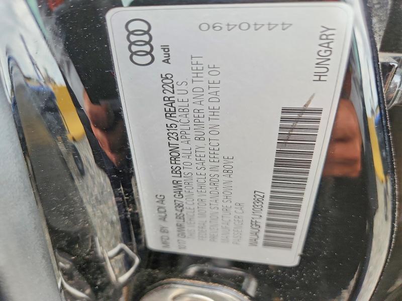 Продаж на аукціоні авто 2018 Audi A3, vin: WAUAUGFF1J1033627, номер лоту: 61889766