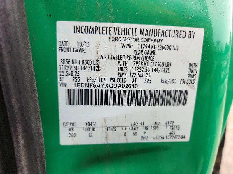 Продажа на аукционе авто 2016 Ford F650, vin: 1FDNF6AYXGDA02610, номер лота: 61033906