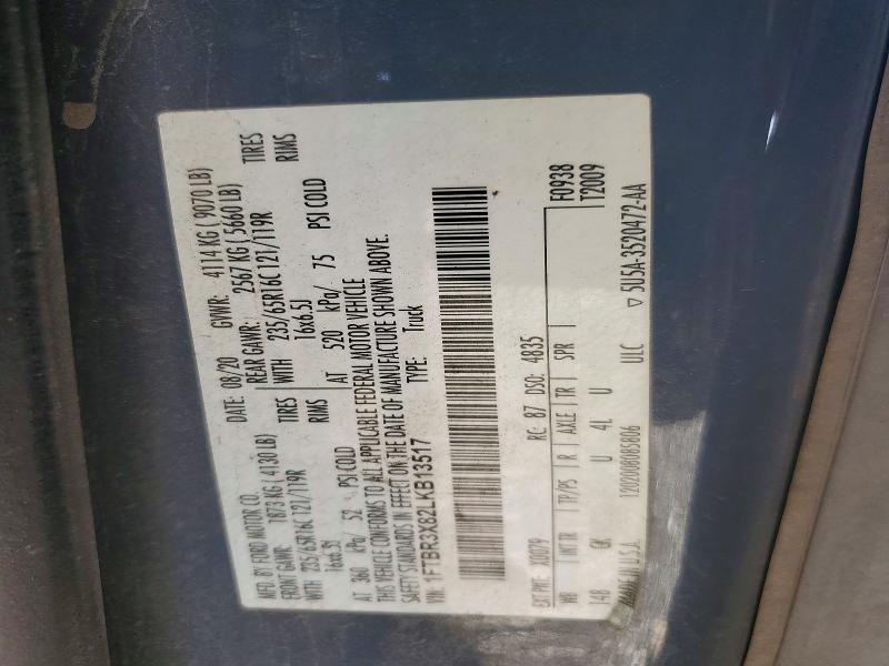 Auction sale of the 2020 Ford Transit, vin: 1FTBR3X82LKB13517, lot number: 61497896