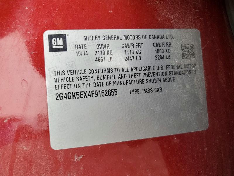 61963886 :رقم المزاد ، 2G4GK5EX4F9162655 vin ، 2015 Buick Regal مزاد بيع