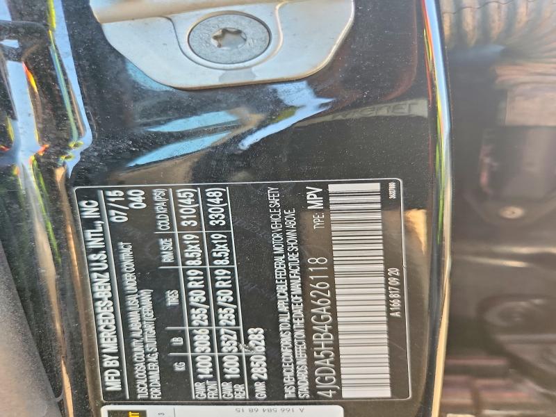 60701446 :رقم المزاد ، 4JGDA5HB4GA626118 vin ، 2016 Mercedes-benz Gle مزاد بيع