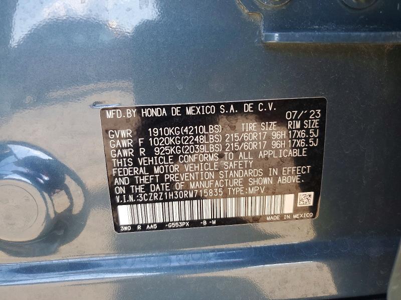 Aukcja sprzedaży 2024 Honda Hr-v, vin: 3CZRZ1H30RM715835, numer aukcji: 62532626