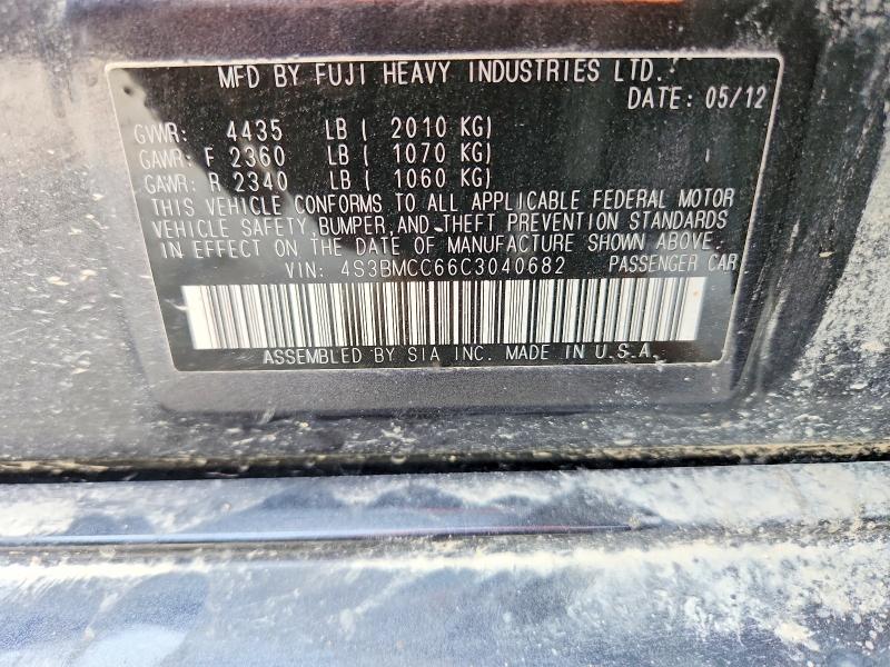 Aukcja sprzedaży 2012 Subaru Legacy, vin: 4S3BMCC66C3040682, numer aukcji: 62131606