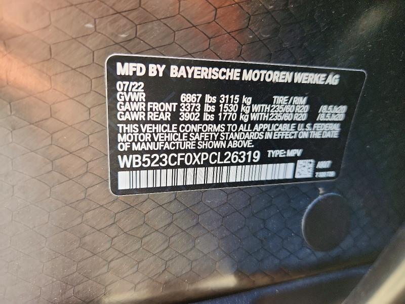 Продаж на аукціоні авто 2023 Bmw Ix, vin: WB523CF0XPCL26319, номер лоту: 59722786