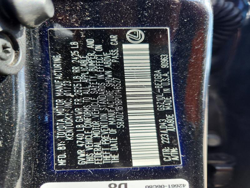 2023 Lexus Es 350 მანქანა იყიდება აუქციონზე, vin: 58ADZ1B18PU146527, აუქციონის ნომერი: 59173446