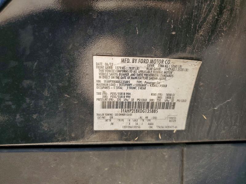 2013 Ford Taurus მანქანა იყიდება აუქციონზე, vin: 1FAHP2E8XDG135885, აუქციონის ნომერი: 63247176