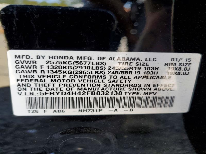 Продажа на аукционе авто 2015 Acura Mdx, vin: 5FRYD4H42FB032138, номер лота: 62722056