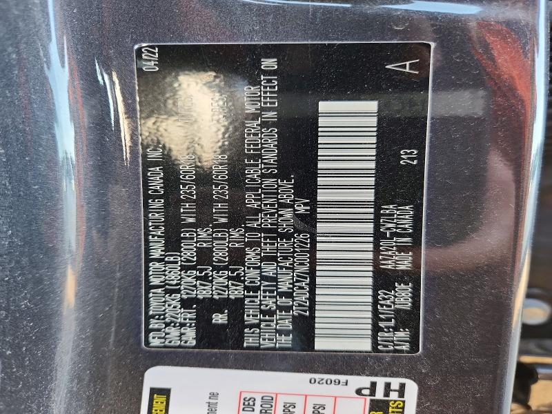 Aukcja sprzedaży 2022 Lexus Nx, vin: 2T2ADCAZ7NC001226, numer aukcji: 60130976