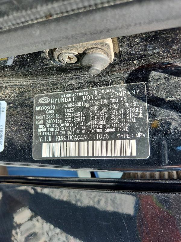 60869486 :رقم المزاد ، KM8JUCAC4AU111076 vin ، 2010 Hyundai Tucson مزاد بيع