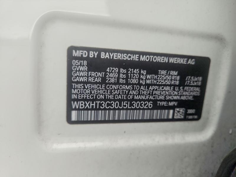 62833016 :رقم المزاد ، WBXHT3C30J5L30326 vin ، 2018 Bmw X1 مزاد بيع