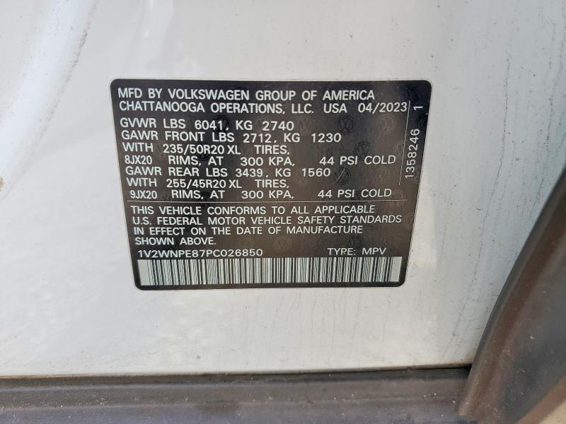 61918616 :رقم المزاد ، 1V2WNPE87PC026850 vin ، 2023 Volkswagen Id.4 مزاد بيع
