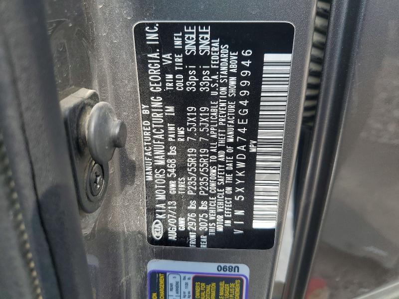 Продажа на аукционе авто 2014 Kia Sorento, vin: 5XYKWDA74EG499946, номер лота: 61014216