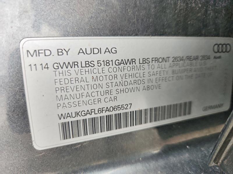 2015 Audi S4 მანქანა იყიდება აუქციონზე, vin: WAUKGAFL6FA065527, აუქციონის ნომერი: 62356516
