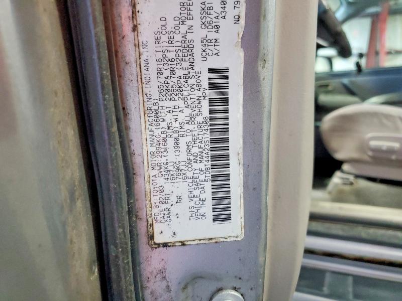 Aukcja sprzedaży 2003 Toyota Sequoia, vin: 5TDBT44A23S174308, numer aukcji: 62716926